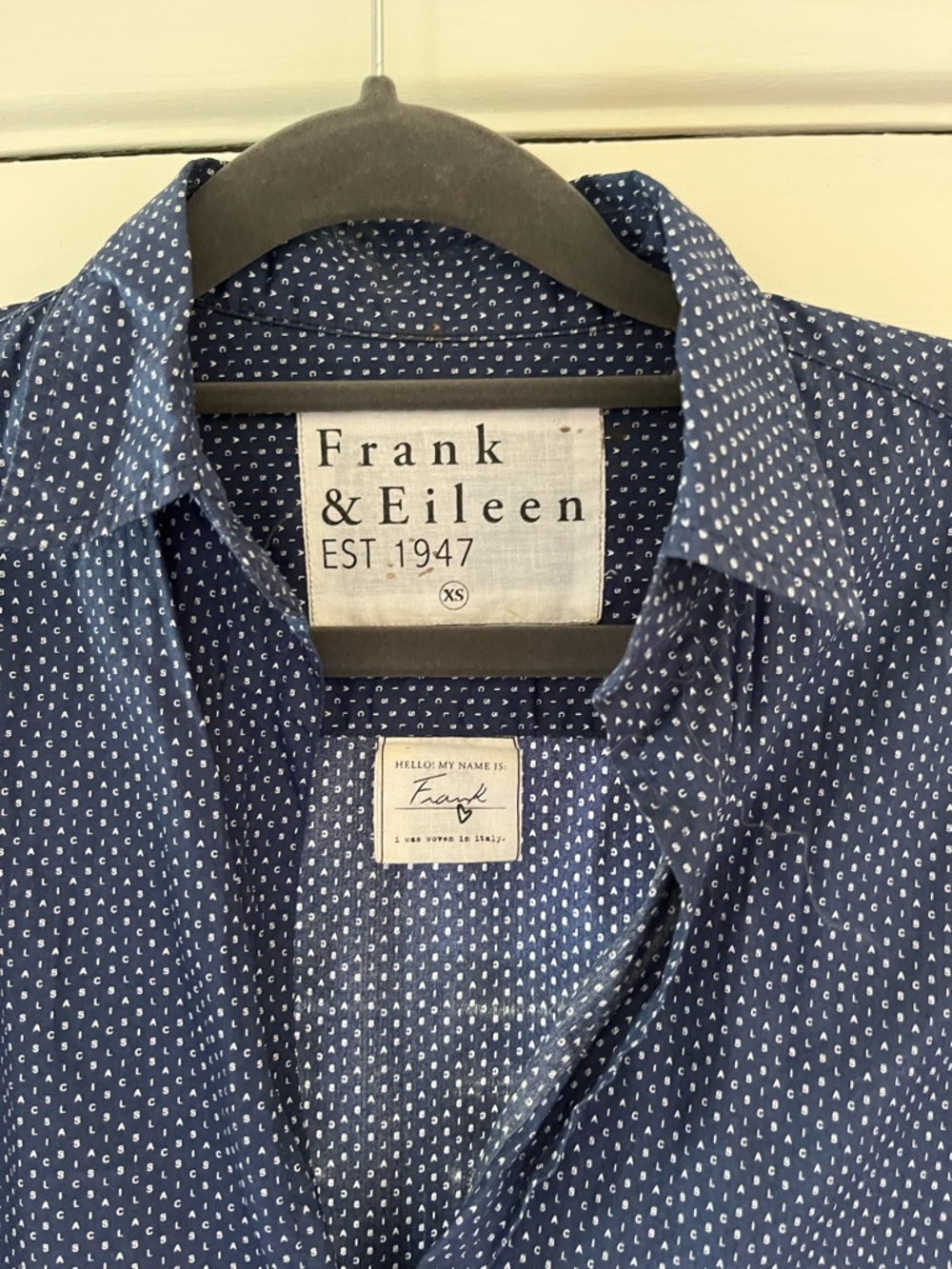 Frank & Eileen “Classic” print FRANK style, size XS